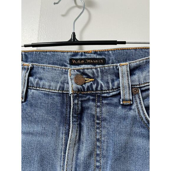 Nudie Jeans Men’s Lean Dean Straight Leg Jeans Size 32x34 Medium Wash Stretch - Picture 5 of 9